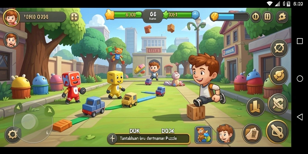 Tampilan menarik dari gameplay DKK yang memikat pemain dengan berbagai teka-teki.