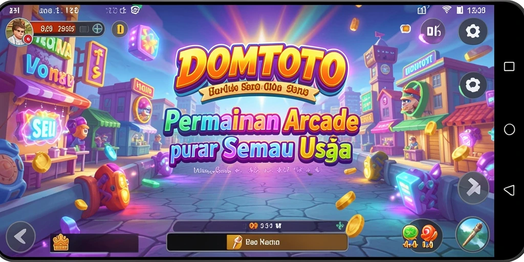 Tampilan gameplay seru dan penuh warna dalam DOMTOTO.