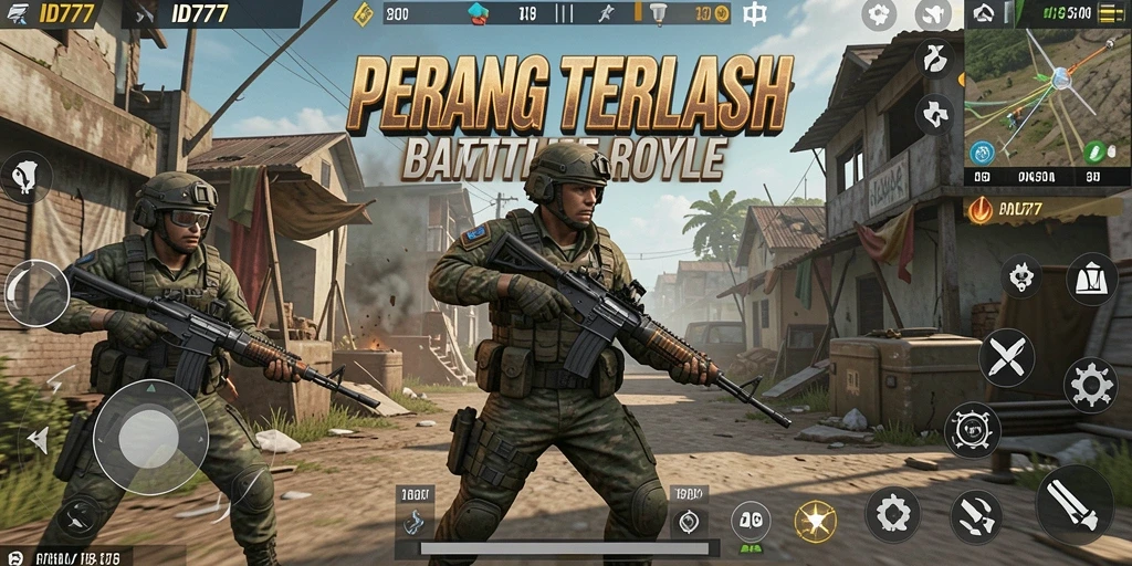 Tampilan seru dari gameplay ID777 Battle Royale, penuh aksi dan strategi.