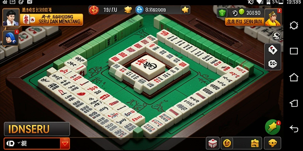 Tampilan screenshot IDNSERU yang menunjukkan gameplay Mahjong yang menarik.