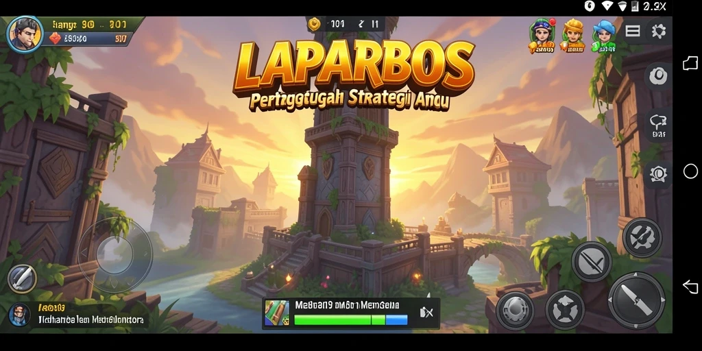 Tampilkan gameplay LAPARBOS yang menegangkan dalam Tower Defense.