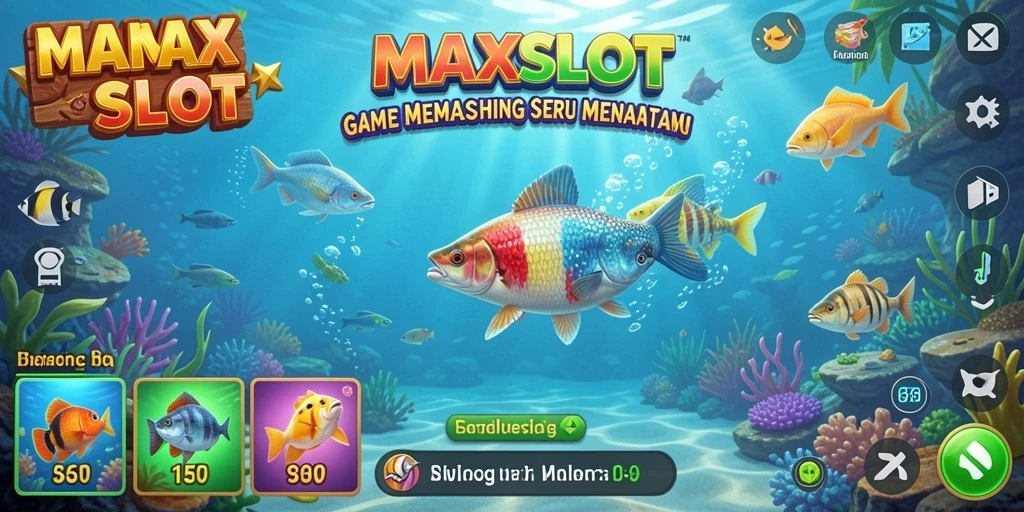 Screenshot gameplay yang menampilkan petualangan memancing seru di MAXSLOT.
