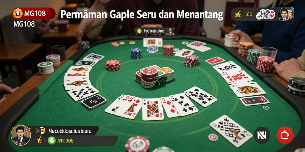Screenshot gameplay MG108 menunjukkan keseruan bermain Gaple.