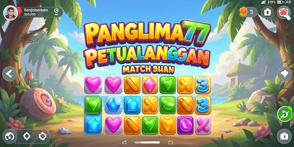Tangkapan layar menampilkan gameplay seru PANGLIMA77 dalam kategori Match-3.