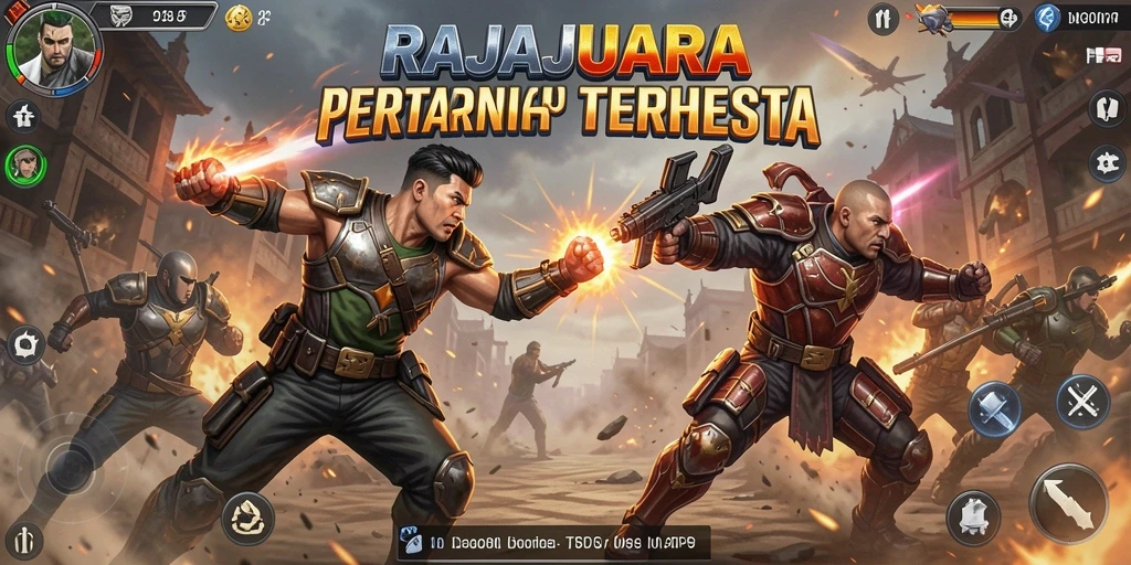 Screenshot gameplay RAJAJUARA menampilkan aksi tembak-menembak yang mendebarkan.